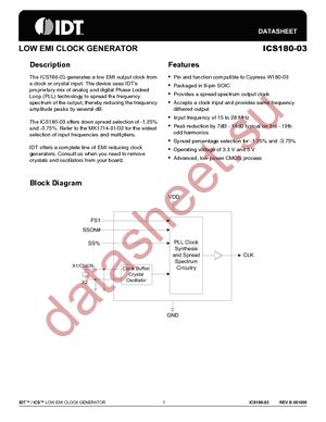 ICS180M-03 datasheet  